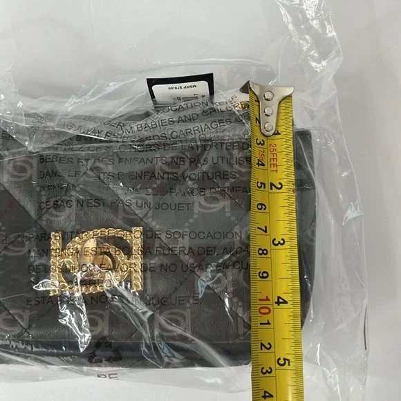 BEBE LIV MONOGRAM CROSSBODY BLACK DOVE GREY LOGO PURSE SHOULDERBAG NEW WITH TAG - Picture 11 of 11